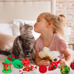 Whaline 17pcs Christmas Cat Toys Stocking Cat Stick 7 Cat Playing Balls Roller Bell 2 Mice Plush Snowman Plush Pepper Plush Christmas Tree Xmas Candy Pompoms Training Supplies For Pet -Xmas Mart Sales 81EW0Fiq3fL. AC SL1500