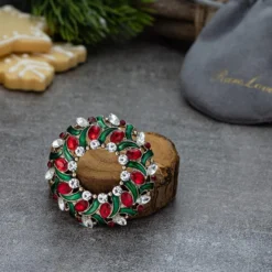 RareLove Vintage Christmas Wreath Brooch,Red Green Rhinestone Crystal Christmas Brooch Pins And Brooches For Women Girls Silver Plated Alloy,Holiday Brooch Jewelry -Xmas Mart Sales 81EgBYJyNAL. AC UL1500