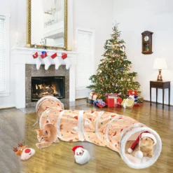 Vehomy 4Pcs Christmas Cat Toys Set - Cat Christmas Tunnel Kitten Xmas S Shape Tube Tunnel With Ball Cat Christms Catnip Toys Cat Gingerbread Man Toy Cat Santa Claus Toy Cat Elk Toy -Xmas Mart Sales 81ElGj0akYL. AC SL1500