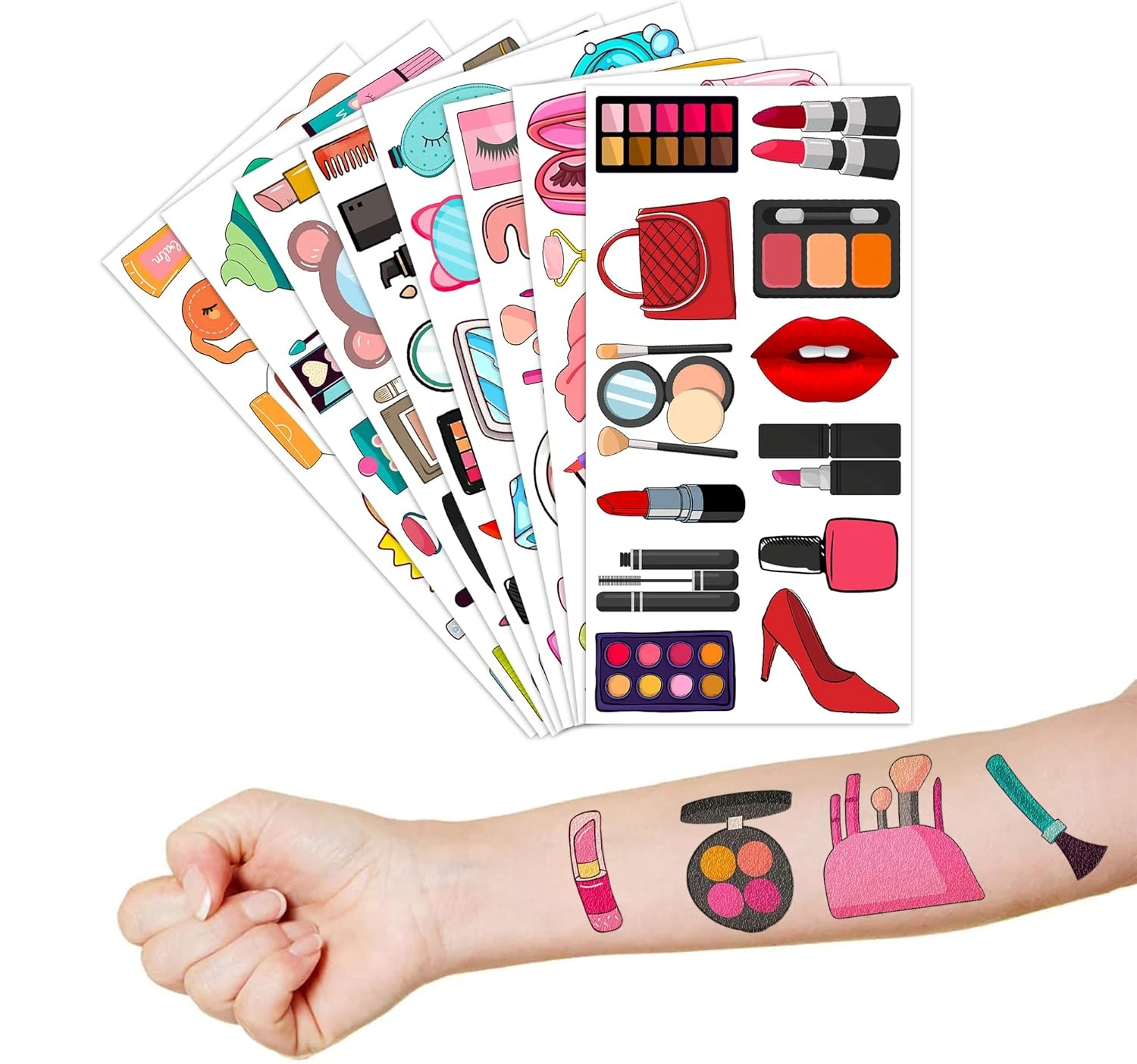 GENERIC 96 PCS Spa Makeup Temporary Tattoo Stickers Theme Birthday Party Decorations Supplies Favors Decor Cute Beauty Cosmetic Nail Tattoos Sticker Gifts For Kids Girls Women School Prizes Carnival Christmas 8 GENERIC 96 PCS Spa Makeup Temporary Tattoo Stickers Theme Birthday Party Decorations Supplies Favors Decor Cute Beauty Cosmetic Nail Tattoos Sticker Gifts For Kids Girls Women School Prizes Carnival Christmas - Image 6