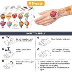 Hot Air Balloon Temporary Tattoos Stickers - 8 Sheets (92PCS) - Cute Designs For Kids - Birthday Party Decorations, Party Favors, Classroom Prizes, And Themed Christmas Gifts Ideals 15 Hot Air Balloon Temporary Tattoos Stickers - 8 Sheets (92PCS) - Cute Designs For Kids - Birthday Party Decorations, Party Favors, Classroom Prizes, And Themed Christmas Gifts Ideals -Xmas Mart Sales 81GAaDJDz2L. SL1500