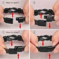 Black Braided Leather Bracelet Gift For Man Dad Husband Boyfriend Son Grandson Brother Forever Linked Together For Christmas Birthday Father's Day Anniversary Men's Stainless Steel Clasp 7.5-9inch -Xmas Mart Sales 81GKeRpt2aL. AC UL1500