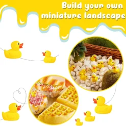 100 Pieces Mini Resin Duck Charms Miniature Duck Figures Tiny Duck Ornament Micro Fairy Garden Landscape Aquarium Dollhouse Decor For Christmas Accessories (Yellow) -Xmas Mart Sales 81H4R1weeES. AC SL1500