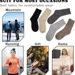 Senker Fashion 5 Pairs Wool Socks For Women, Thick Winter Boot Socks Knit Warm Socks Cozy Crew Socks Christmas Gift -Xmas Mart Sales 81HpBsmLdyL. AC UL1500