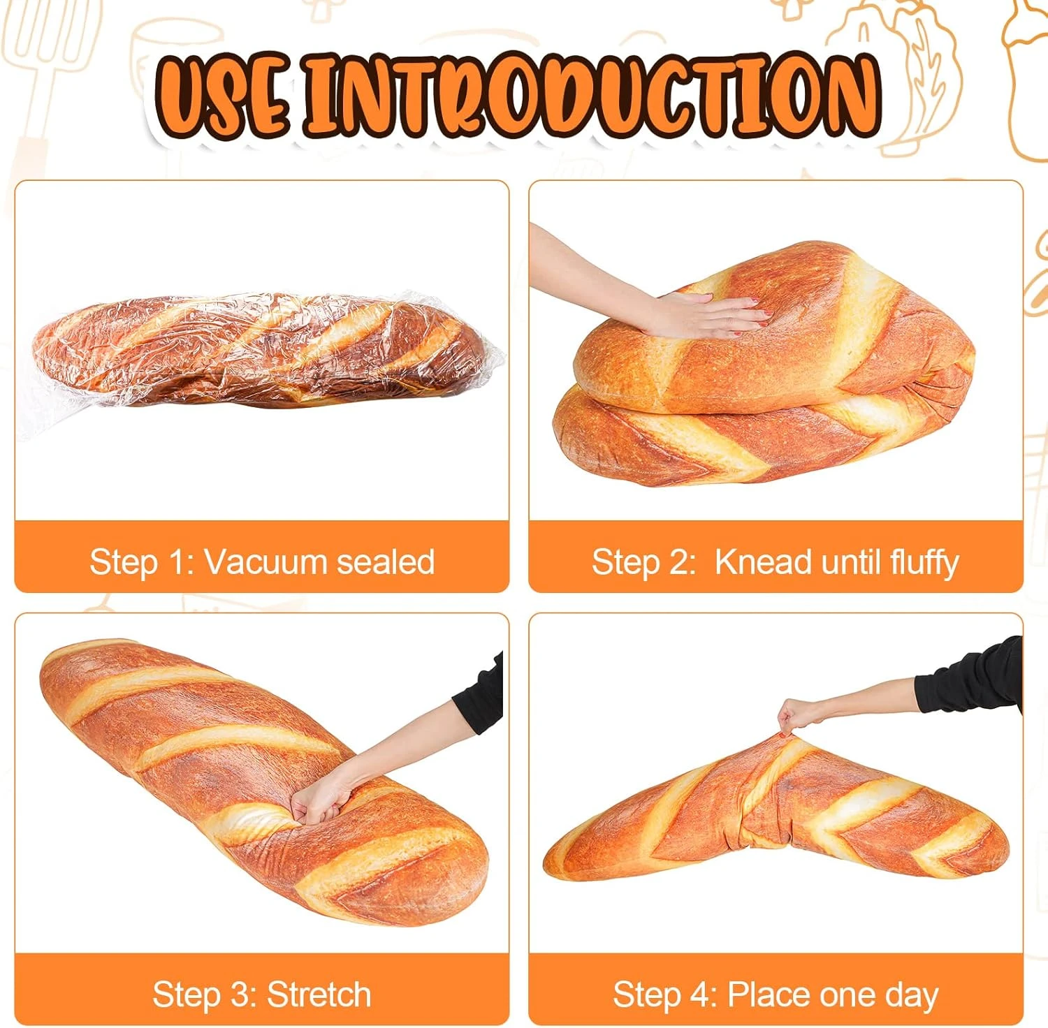 Bread Pillow Funny Pillows Giant Bread Pillow Bread Body Pillow 3D Simulation Bread Shape Pillow Loaf Of Bread Pillow Butter Toast Bread Food Cushion For Christmas Sleeping Soft Decor (47.24 Inches) 9 Bread Pillow Funny Pillows Giant Bread Pillow Bread Body Pillow 3D Simulation Bread Shape Pillow Loaf Of Bread Pillow Butter Toast Bread Food Cushion For Christmas Sleeping Soft Decor (47.24 Inches) - Image 7