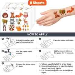 GENERIC 8 Sheets (96PCS) Woodland Temporary Tattoos Birthday Party Supplies Decorations Tattoos Stickers Super Cute Fall Party Favors Kids Girls Boys Gifts Classroom School Prizes Themed Christmas -Xmas Mart Sales 81JmoVu3jiL. AC SL1500