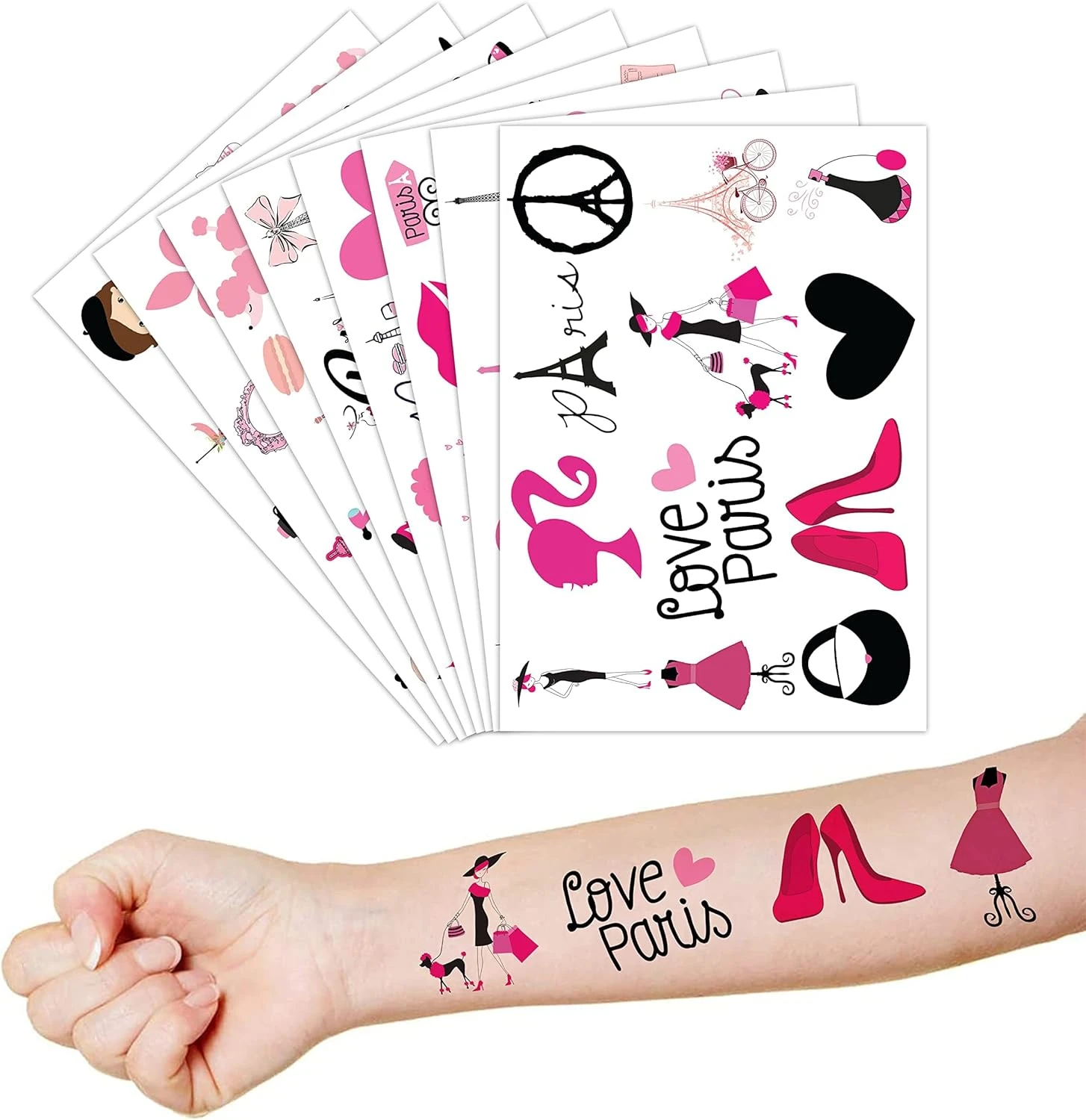 GENERIC 8 Sheets (96PCS) Paris Temporary Tattoos For Kids, Birthday Party Decorations Supplies Tattoos Stickers Cute Party Favors Girls Boys Gifts Classroom School Prizes Themed Christmas 8 GENERIC 8 Sheets (96PCS) Paris Temporary Tattoos For Kids, Birthday Party Decorations Supplies Tattoos Stickers Cute Party Favors Girls Boys Gifts Classroom School Prizes Themed Christmas - Image 6