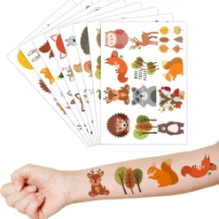 GENERIC 8 Sheets (96PCS) Woodland Temporary Tattoos Birthday Party Supplies Decorations Tattoos Stickers Super Cute Fall Party Favors Kids Girls Boys Gifts Classroom School Prizes Themed Christmas -Xmas Mart Sales 81KpSmyswbL. AC SL1500