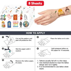 Religious Temporary Tattoos - 81 PCS Jesus Christian Bible Cross Christmas Themed Stickers For Kids Birthday Party Supplies Decorations Favors And Prizes - Cute Gifts For Boys And Girls Ideal School 15 Religious Temporary Tattoos - 81 PCS Jesus Christian Bible Cross Christmas Themed Stickers For Kids Birthday Party Supplies Decorations Favors And Prizes - Cute Gifts For Boys And Girls Ideal School -Xmas Mart Sales 81L61DMl26L. SL1500