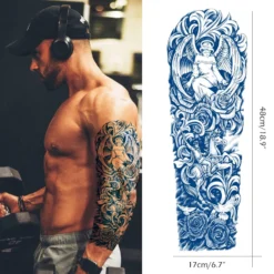 Aresvns Semi Permanent Sleeve Tattoos For Men And Women, Full Arm Realistic Fake Tattoos Waterproof & Long-Lasting 2-3 Weeks Christmas Gift -Xmas Mart Sales 81LY0pPNkOL. SL1500