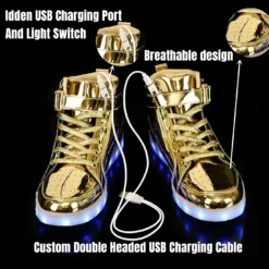 IGxx LED Light Up Shoes For Kids High Top Sneakers Lights Shoes For Boys Gilrs USB Charging Flashing Luminous Trainers For Festivals, Thanksgiving, Christmas, New Year, Party Gift -Xmas Mart Sales 81LhskpHjyL. AC UL1500