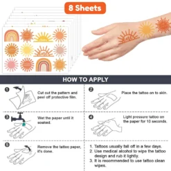 GENERIC Sun Tattoo Temporary Tattoos Theme Birthday Party Decorations Supplies Favors Cute Stickers 8 Sheets 96 PCS Gifts For Kids Boys Girls Classroom Rewards Prizes Christmas -Xmas Mart Sales 81M1Vab9v6L. SL1500