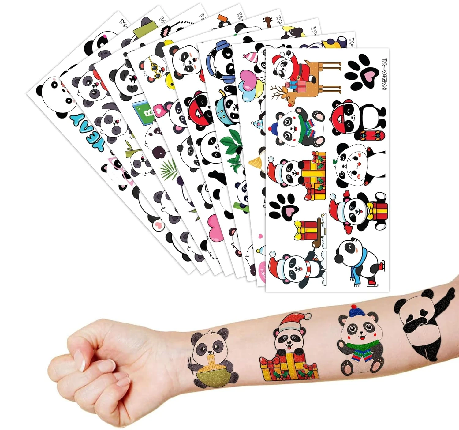 GENERIC Adorable Panda Temporary Tattoos: 8 Sheets, 80PCS, Perfect For Birthday Parties, Decorations, And Gifts For Kids - Cute Stickers For Girls And Boys, Classroom Prizes, Themed Christmas Fun 8 GENERIC Adorable Panda Temporary Tattoos: 8 Sheets, 80PCS, Perfect For Birthday Parties, Decorations, And Gifts For Kids - Cute Stickers For Girls And Boys, Classroom Prizes, Themed Christmas Fun - Image 6