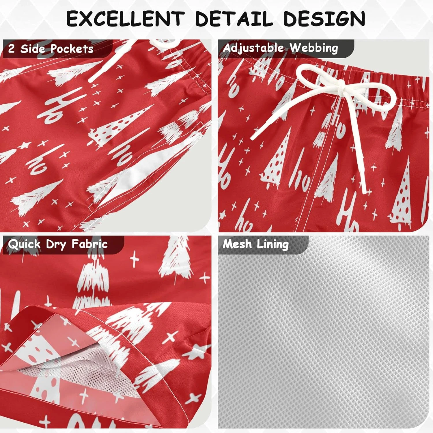 Christmas Tree Hohoho Boys Swim Trunks Toddler Beach Board Shorts Quick Dry Kids Swimwear Bathing Suits L 5 Christmas Tree Hohoho Boys Swim Trunks Toddler Beach Board Shorts Quick Dry Kids Swimwear Bathing Suits L - Image 3