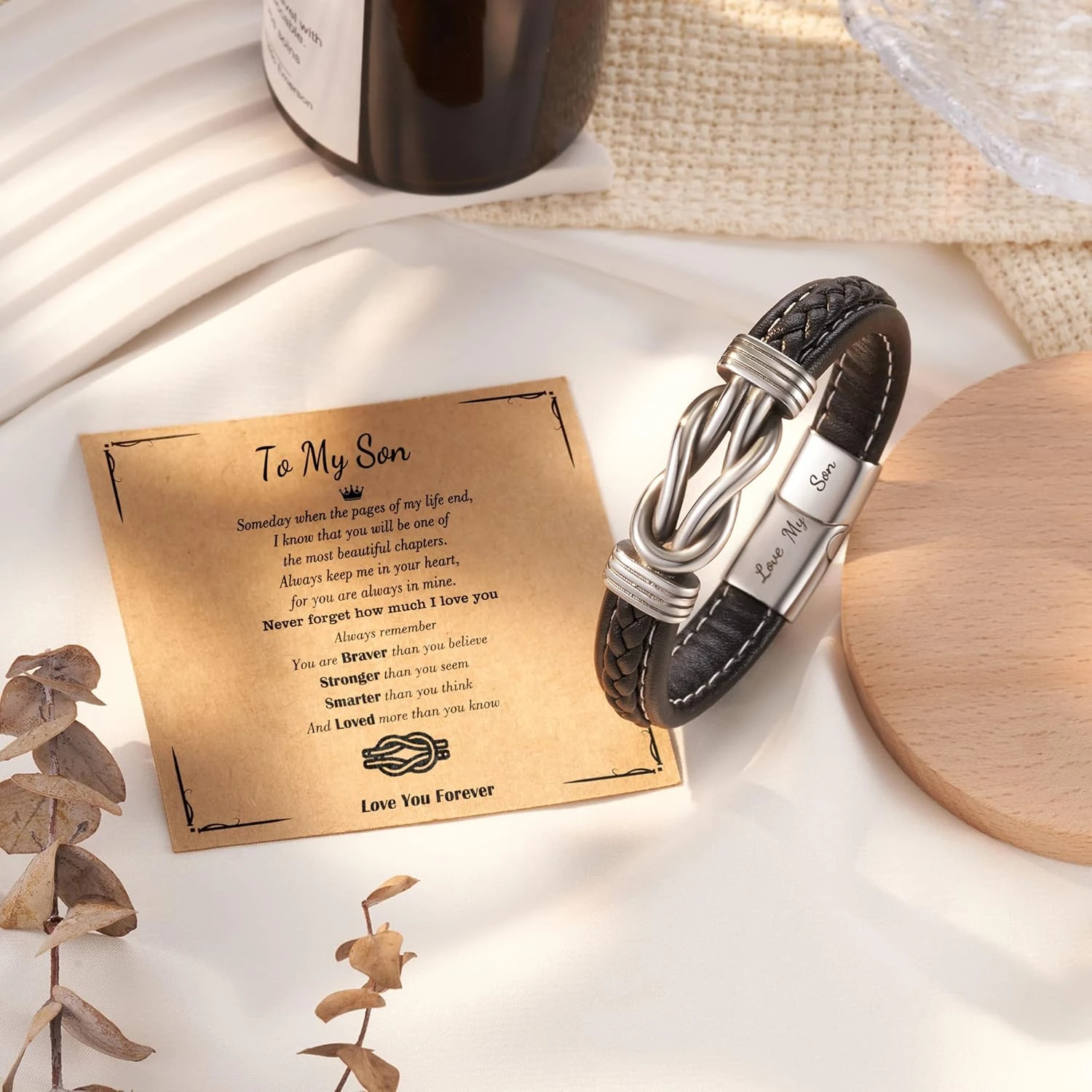 Tarsus Bracelet For Son/Grandson/Nephew, Gifts For Teen Boys Inspirational Leather Knot Bracelet, Graduation Confirmation Birthday Back To School Christmas Gifts 5 Tarsus Bracelet For Son/Grandson/Nephew, Gifts For Teen Boys Inspirational Leather Knot Bracelet, Graduation Confirmation Birthday Back To School Christmas Gifts - Image 3