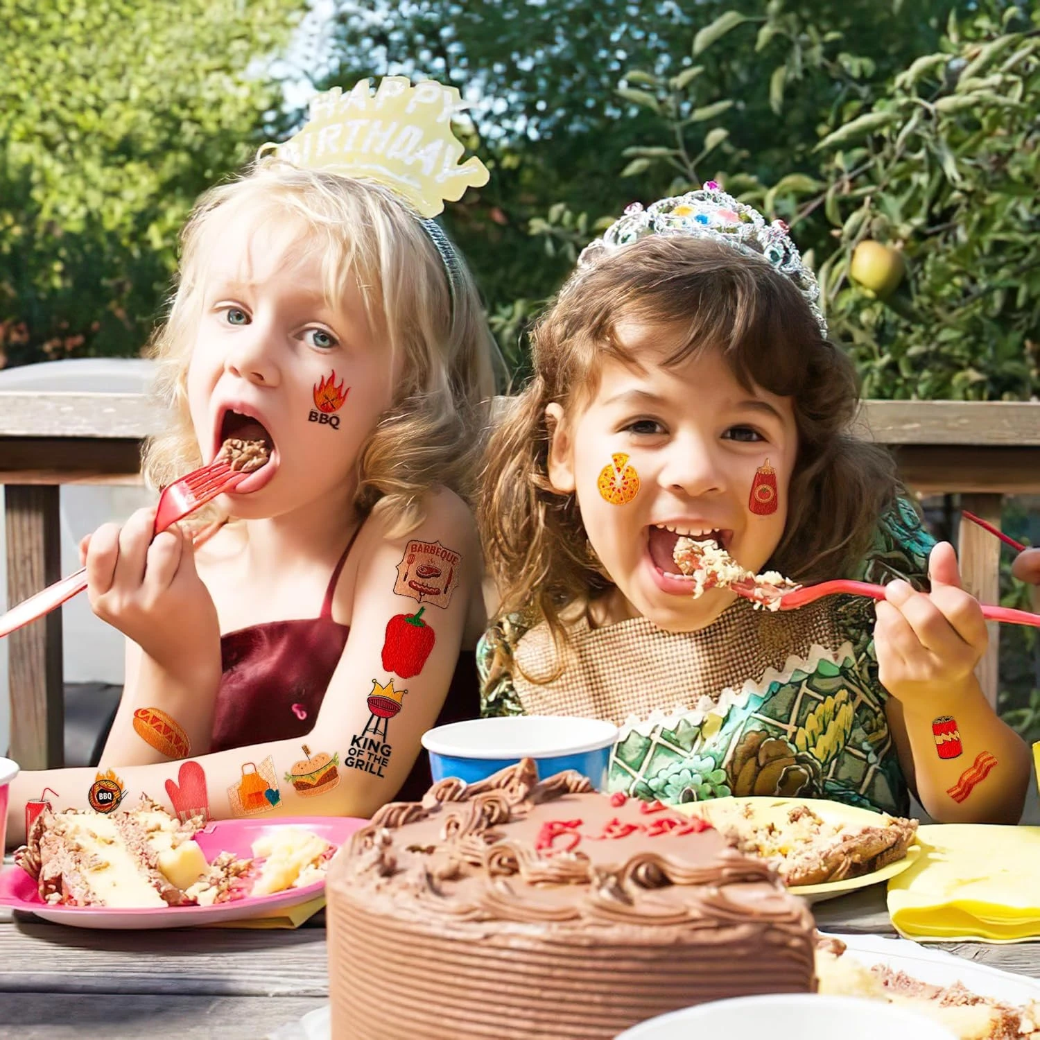 GENERIC BBQ Temporary Tattoos Baby Shower Birthday Party Decorations Favors Supplies Baby Q Theme Cute Stickers 8 Sheets 96 PCS Camp Tattoos For Kids Girls Boys Decor Class School Luau Carnival Christmas 6 GENERIC BBQ Temporary Tattoos Baby Shower Birthday Party Decorations Favors Supplies Baby Q Theme Cute Stickers 8 Sheets 96 PCS Camp Tattoos For Kids Girls Boys Decor Class School Luau Carnival Christmas - Image 4