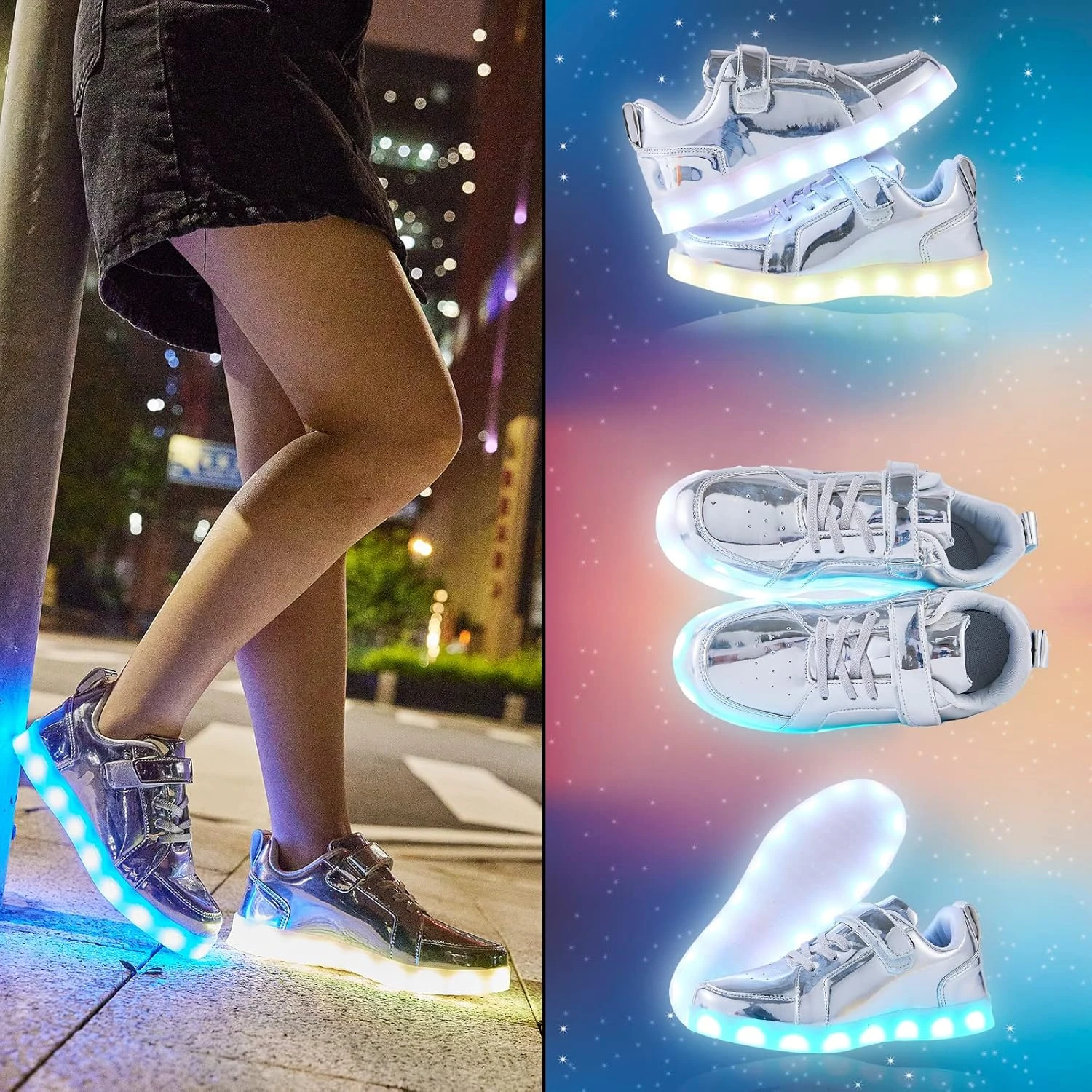 YIQIZQ Led Light Up Shoes For Kids High Top Sneakers For Boys Girls Low-Top Dancing Shoes For Halloween Christmas Party With USB Charging 8 YIQIZQ Led Light Up Shoes For Kids High Top Sneakers For Boys Girls Low-Top Dancing Shoes For Halloween Christmas Party With USB Charging - Image 6