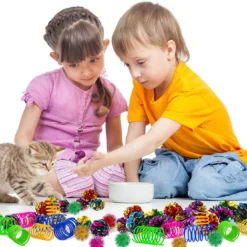 36 Pieces Cat Spiral Spring Christmas Toys Assorted Color Glitter Balls Sparkle Small Pom Pom Balls Colorful Kitten Crinkle Toys Cat Balls With Rustle Sound For Cats Kittens Playing Interacting -Xmas Mart Sales 81P0Btwkl8L. AC SL1500