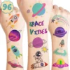 GENERIC 8 Sheets (96PCS) Galaxy Temporary Tattoos For Kids, Outer Space Birthday Party Decorations Supplies Tattoos Stickers Cute Party Favors Girls Boys Gifts Classroom School Prizes Themed Christmas