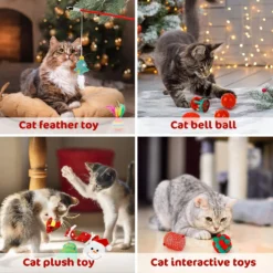 Dorakitten Christmas 12 PCS Cat Toys Cats Chew Plush Catnip Toy Pet Nip Mouse Ball Fish Interactive Pets Kitten Treats Teething Stocking Pack Best Stuffed Play Accessories For Indoor Kitty -Xmas Mart Sales 81PJEXEpRuL. AC SL1500