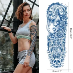 Aresvns Semi Permanent Sleeve Tattoos For Men And Women, Full Arm Realistic Fake Tattoos Waterproof & Long-Lasting 2-3 Weeks Christmas Gift -Xmas Mart Sales 81PhnjUgsTL. SL1500