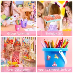 Zayvor 306CT Kids Temporary Tattoo Individually Wrapped Bulk, Butterfly Unicorn Mermaid Tattoos, Birthday Party Favor Supplies, Goodie Bag Filler Stuffers Halloween Christmas Makeup Costume -Xmas Mart Sales 81PnK7uX52L. SL1500