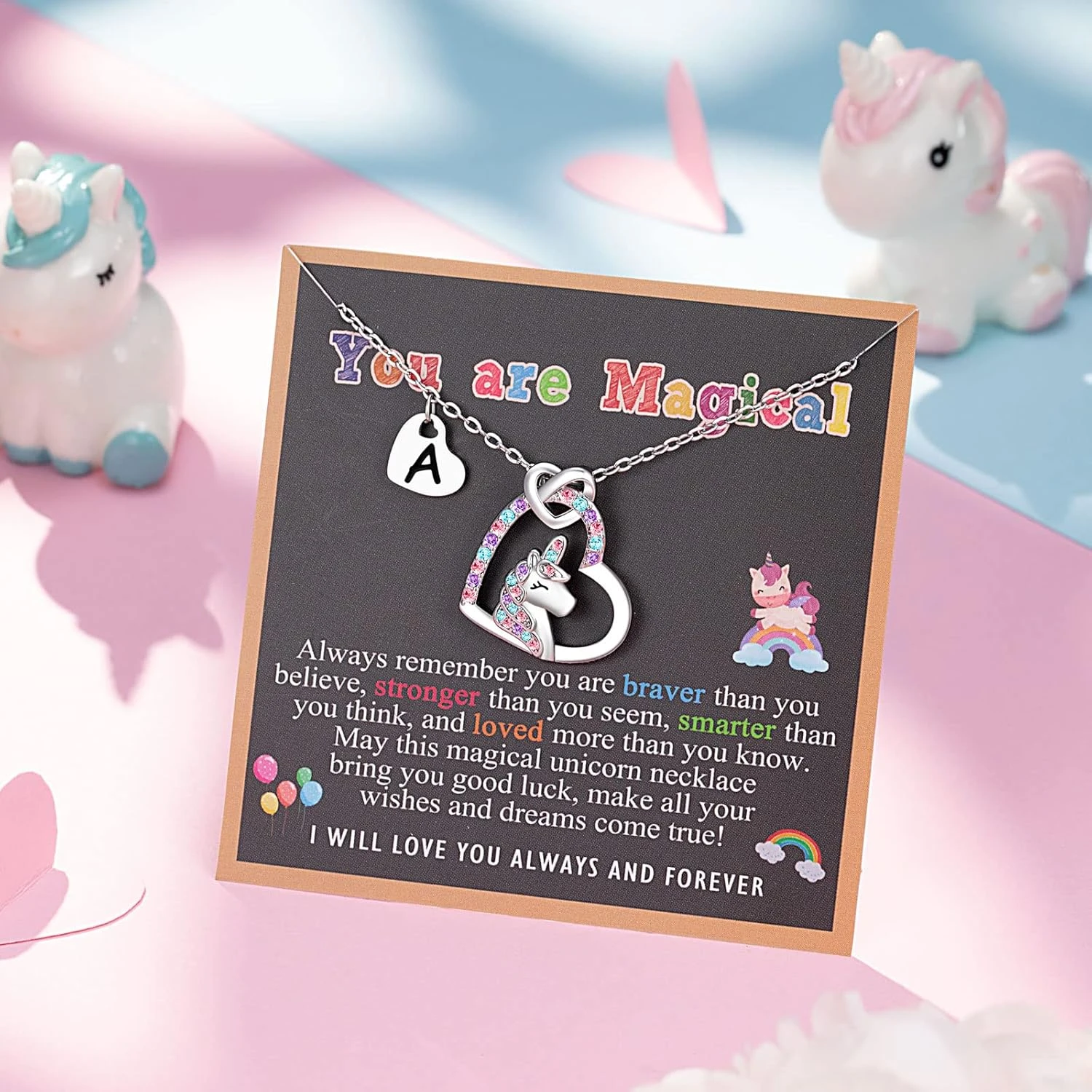 UNGENT THEM Silver Unicorn Letter Initial Necklaces For Girls Birthday Christmas Valentines Day Gifts 9 UNGENT THEM Silver Unicorn Letter Initial Necklaces For Girls Birthday Christmas Valentines Day Gifts - Image 7