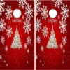 KIOPLYET Abstract Christmas Snow Cornhole Board Skin Wrap Decal For Outdoor Bean Bag Toss Game Vinyl Stickers Skins Stickers Cover 2' X 4' (2pcs)
