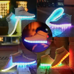 PYYIQI Led Light Up Shoes For Kids High Top Sneakers For Boys Girls Hip-Hop Dancing Shoes For Halloween Christmas Party With USB Charging -Xmas Mart Sales 81RlUsX36YL. AC UL1500