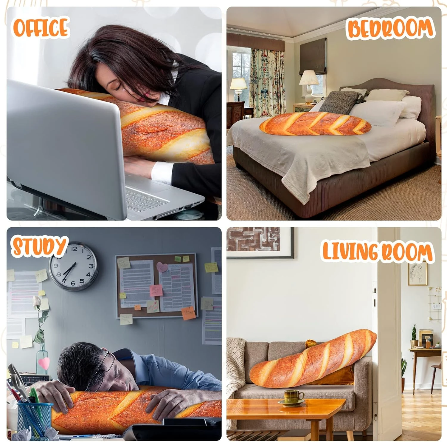 Bread Pillow Funny Pillows Giant Bread Pillow Bread Body Pillow 3D Simulation Bread Shape Pillow Loaf Of Bread Pillow Butter Toast Bread Food Cushion For Christmas Sleeping Soft Decor (47.24 Inches) 8 Bread Pillow Funny Pillows Giant Bread Pillow Bread Body Pillow 3D Simulation Bread Shape Pillow Loaf Of Bread Pillow Butter Toast Bread Food Cushion For Christmas Sleeping Soft Decor (47.24 Inches) - Image 6