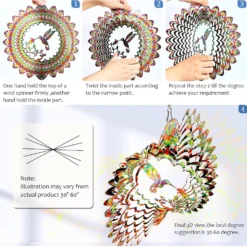 Aoedelyart Hummingbird Wind Spinner For Yard And Garden,12Inch 3D Stainless Steel Hummingbird Wind Spinner Metal Kinetic Yard Art,Garden Decor Worth Gift For Christmas Outdoor&Indoor Wind Sculpture -Xmas Mart Sales 81SmhEYkWJL. AC SL1500