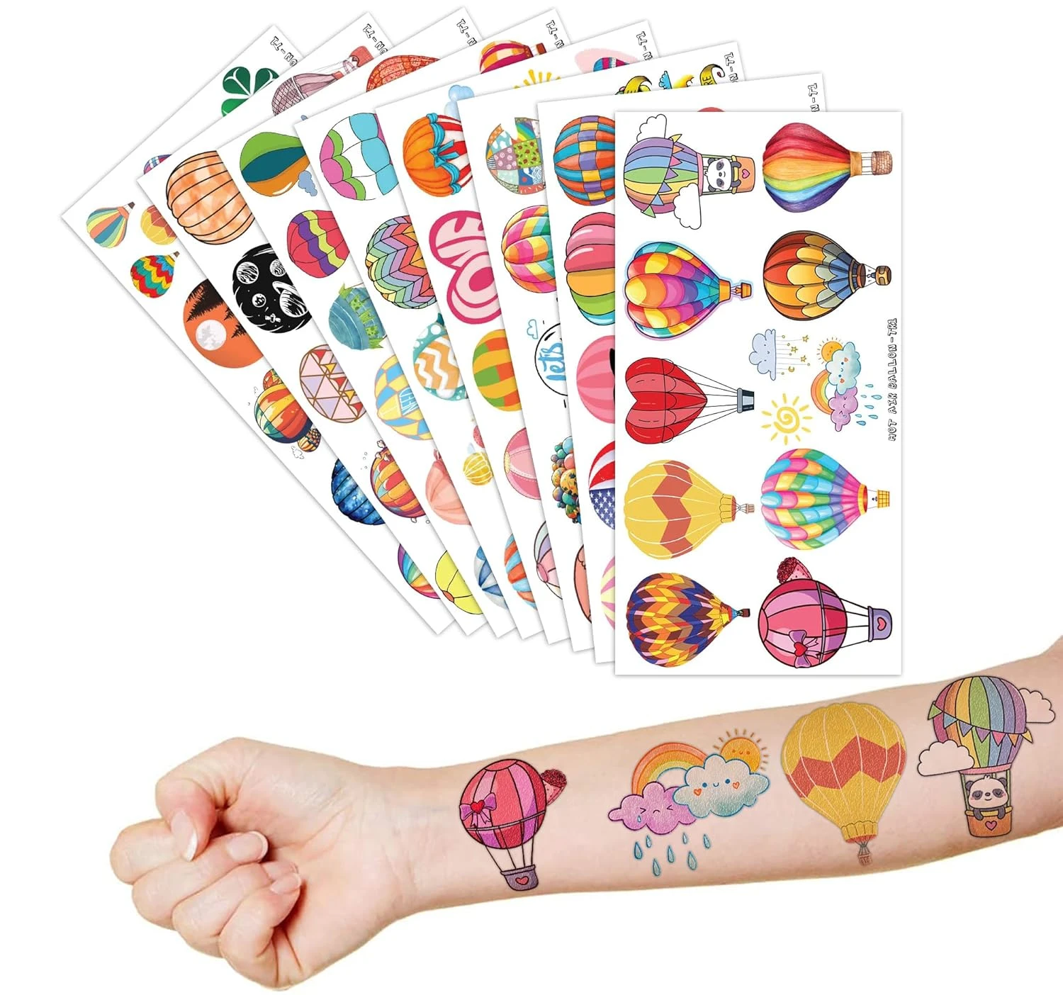 Hot Air Balloon Temporary Tattoos Stickers - 8 Sheets (92PCS) - Cute Designs For Kids - Birthday Party Decorations, Party Favors, Classroom Prizes, And Themed Christmas Gifts Ideals 8 Hot Air Balloon Temporary Tattoos Stickers - 8 Sheets (92PCS) - Cute Designs For Kids - Birthday Party Decorations, Party Favors, Classroom Prizes, And Themed Christmas Gifts Ideals - Image 6