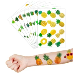 GENERIC Pineapple Temporary Tattoos Gold Pineapple Birthday Party Decorations Supplies Favors Summer Theme Cute Stickers 8 Sheets 96 PCS Gifts For Kids Girls Boys Decor Class School Luau Carnival Christmas -Xmas Mart Sales 81WIi2cxgqL. SL1500