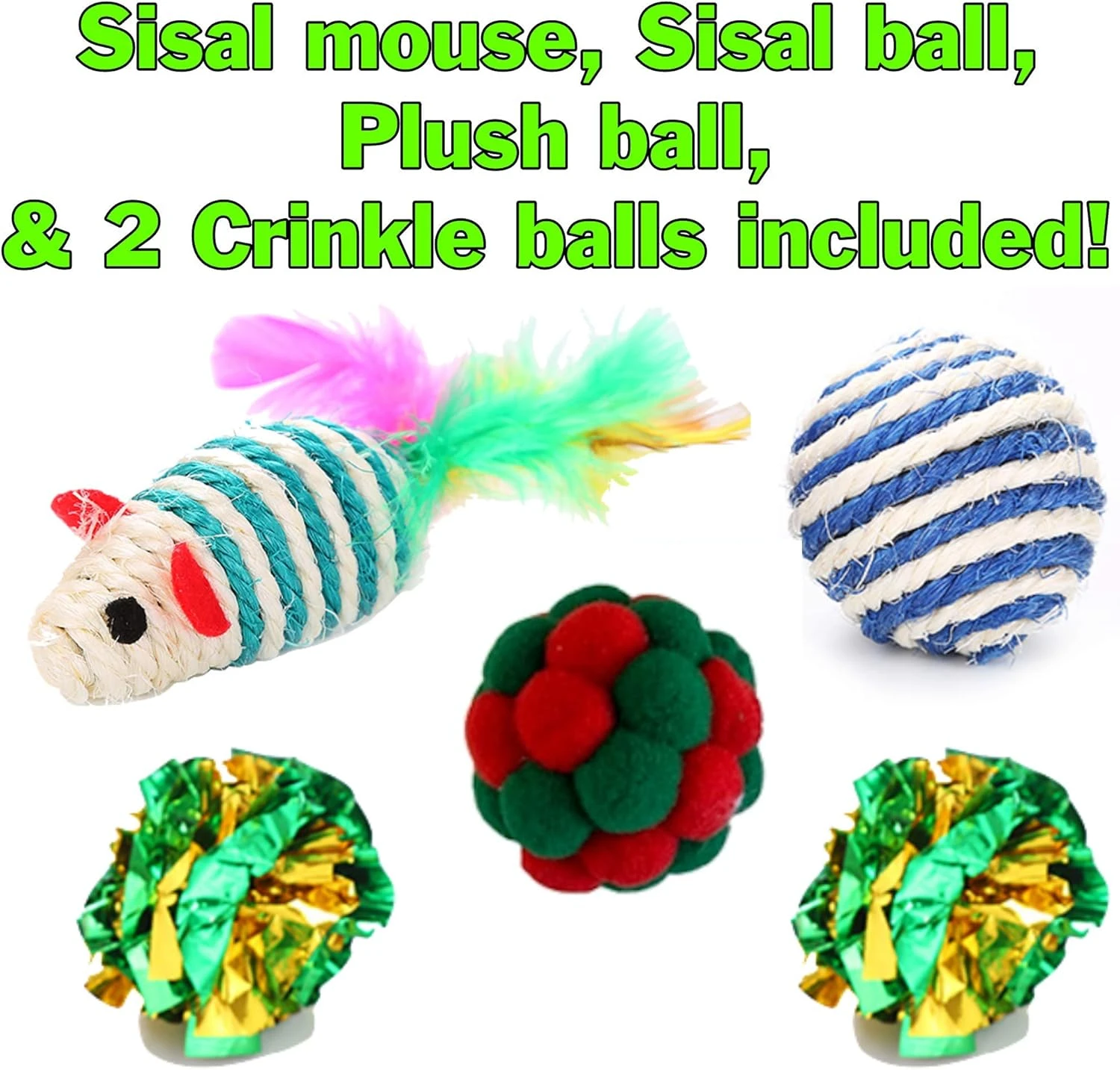 Smokey's Stash Christmas Cat Toys Stocking Catnip Toys Sisal Rope Kitten Toys For Cats 5 Smokey's Stash Christmas Cat Toys Stocking Catnip Toys Sisal Rope Kitten Toys For Cats - Image 3