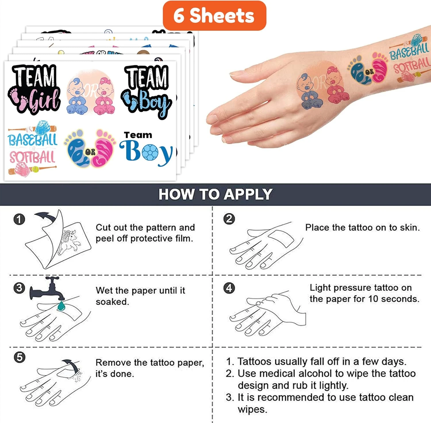 GENERIC Baby Shower Favors Temporary Larger Tattoos Stickers Party Favors Supplies Decorations Gift For Team Boy Girls 36Pcs Tattoos Cute Prizes Themed Christmas 9 GENERIC Baby Shower Favors Temporary Larger Tattoos Stickers Party Favors Supplies Decorations Gift For Team Boy Girls 36Pcs Tattoos Cute Prizes Themed Christmas - Image 7