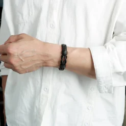 Black Braided Leather Bracelet Gift For Man Dad Husband Boyfriend Son Grandson Brother Forever Linked Together For Christmas Birthday Father's Day Anniversary Men's Stainless Steel Clasp 7.5-9inch -Xmas Mart Sales 81Yj5IvCn3L. AC UL1500