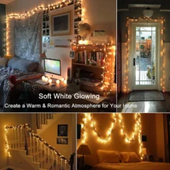 ODEETRONIC Clear Christmas Lights String, 21.63ft 100 Count Incandescent Brown Wire String Lights, UL Certified Outdoor Christmas Lights, Connectable Indoor Tree Lights For Wedding Party, Warm White -Xmas Mart Sales 81b1gixT16S. AC SL1500