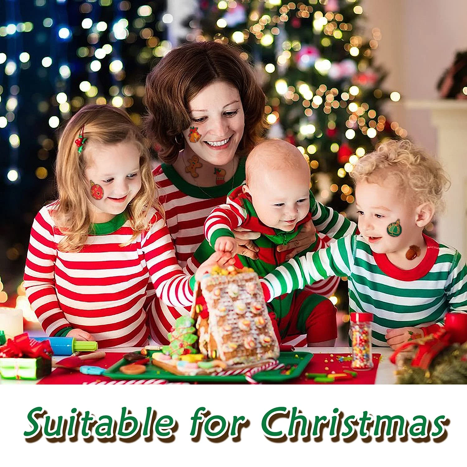 Metuu Novel Christmas Temporary Tattoos,40 Sheets Forearm Face Hand Cute Funny Christmas Tattoos For Men Women Kids, Large Snowman Santa Claus Christmas Tree Glass Ball Reindeer Elk Colorful Realistic Christmas Decoration Waterproof Fake Temp Tattoo Stickers 6 Metuu Novel Christmas Temporary Tattoos,40 Sheets Forearm Face Hand Cute Funny Christmas Tattoos For Men Women Kids, Large Snowman Santa Claus Christmas Tree Glass Ball Reindeer Elk Colorful Realistic Christmas Decoration Waterproof Fake Temp Tattoo Stickers - Image 4