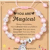 HGDEER Little Girls Unicorn Initial Bracelet For Daughter/Granddaughter/Niece | Pink Pearl And Rhinestone Balls Bracelet | Adjustable Length | Suitable For Christmas And Birthday Gifts -Xmas Mart Sales 81dXoYxjHrL. AC UL1500