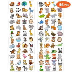 GENERIC Zoo Temporary Tattoos Safari Jungle Party Decorations Favors Supplies Woodland Theme Birthday Stickers Tattoo 8 Sheets 96 PCS Gifts For Girls Boys Kids Decor Class School Prizes Carnival Christmas -Xmas Mart Sales 81drF PY0DL. SL1500