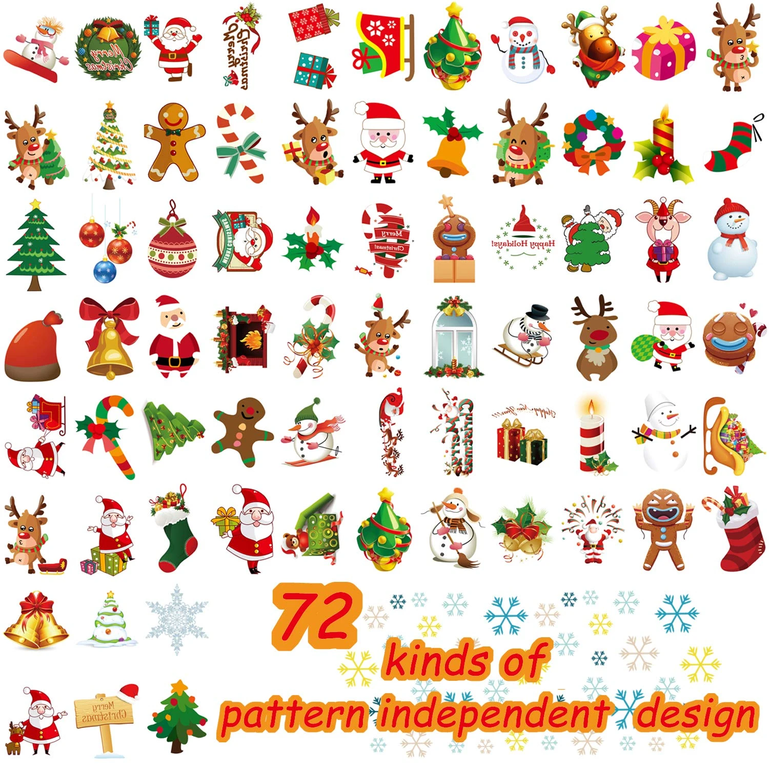 144 PCS Assorted Christmas Temporary Tattoos, Waterproof Body Face Stickers Birthday Stocking Stuffed Xmas Gifts Party Favors For Adults Kids, 72 Patterns 5 144 PCS Assorted Christmas Temporary Tattoos, Waterproof Body Face Stickers Birthday Stocking Stuffed Xmas Gifts Party Favors For Adults Kids, 72 Patterns - Image 3