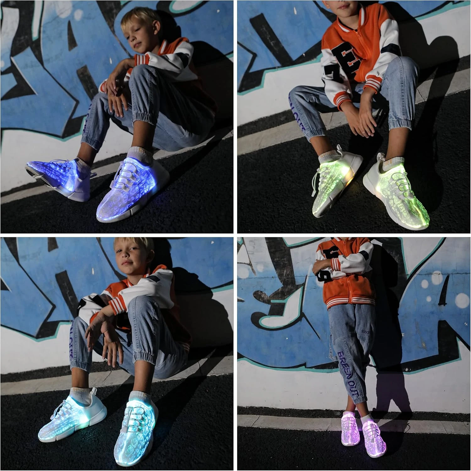 YYXMS Fiber Optic Shoes For Boys Girls Light Up Sneakers For Kids Flashing Shoes With USB Charging For Christmas, Festivals, Halloween, New Year Party 5 YYXMS Fiber Optic Shoes For Boys Girls Light Up Sneakers For Kids Flashing Shoes With USB Charging For Christmas, Festivals, Halloween, New Year Party - Image 3