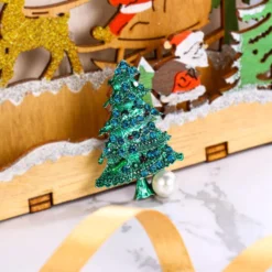 BriLove Women's Rhinestone Beaded Simulated Pearl Christmas Tree Star Trumpet Layers Brooch Pin For Christmas Party -Xmas Mart Sales 81f9cHIb tL. AC UL1500