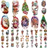Metuu Novel Christmas Temporary Tattoos，40 Sheets Forearm Face Hand Cute Funny Christmas Tattoos For Men Women Kids, Large Snowman Santa Claus Christmas Tree Glass Ball Reindeer Elk Colorful Realistic Christmas Decoration Waterproof Fake Temp Tattoo Stickers