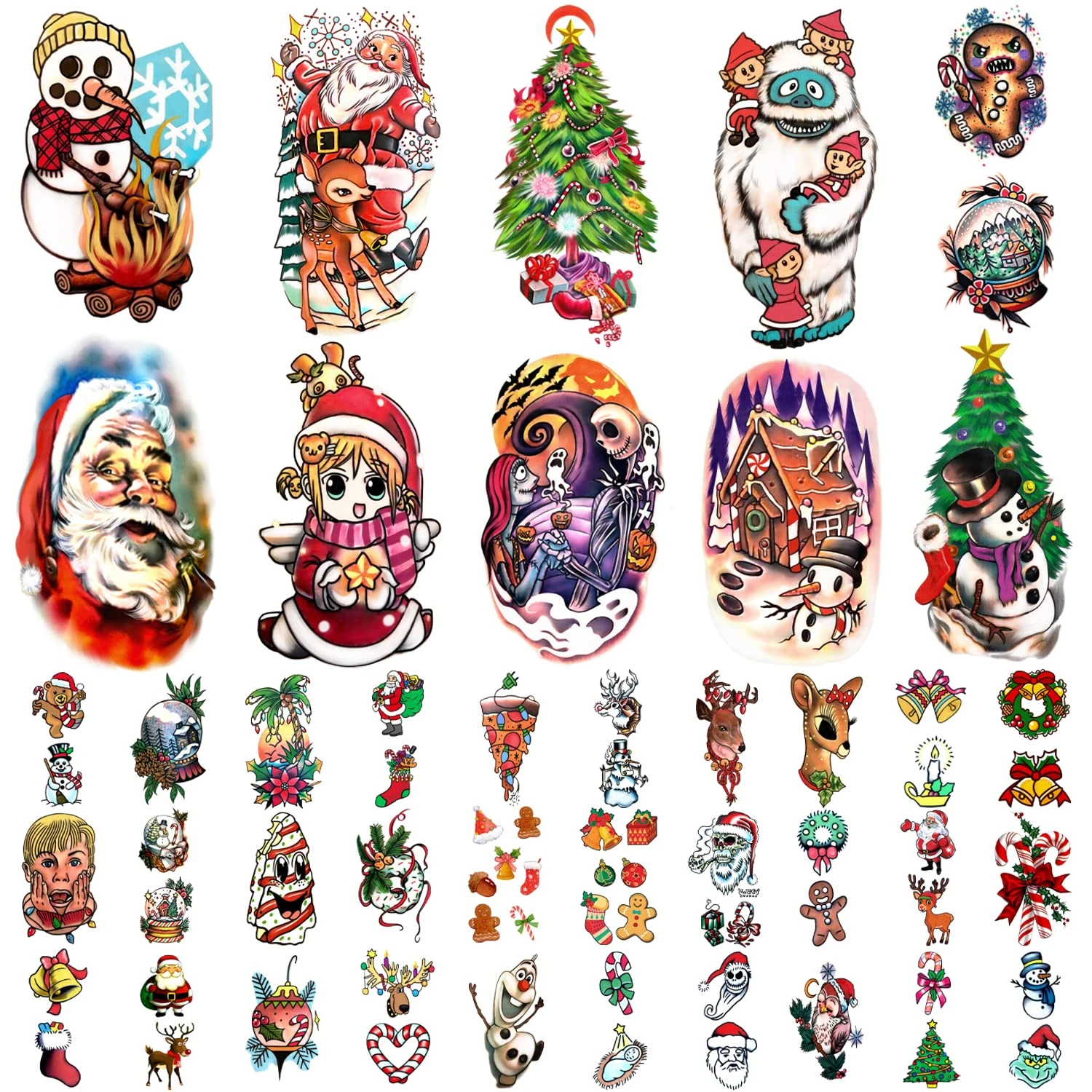 Metuu Novel Christmas Temporary Tattoos,40 Sheets Forearm Face Hand Cute Funny Christmas Tattoos For Men Women Kids, Large Snowman Santa Claus Christmas Tree Glass Ball Reindeer Elk Colorful Realistic Christmas Decoration Waterproof Fake Temp Tattoo Stickers 3 Metuu Novel Christmas Temporary Tattoos,40 Sheets Forearm Face Hand Cute Funny Christmas Tattoos For Men Women Kids, Large Snowman Santa Claus Christmas Tree Glass Ball Reindeer Elk Colorful Realistic Christmas Decoration Waterproof Fake Temp Tattoo Stickers