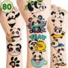 GENERIC Adorable Panda Temporary Tattoos: 8 Sheets, 80PCS, Perfect For Birthday Parties, Decorations, And Gifts For Kids - Cute Stickers For Girls And Boys, Classroom Prizes, Themed Christmas Fun -Xmas Mart Sales 81fWWCd9REL. SL1500