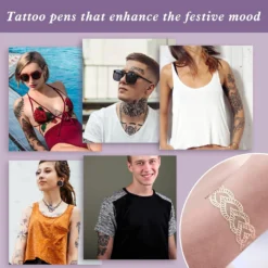 Temporary Tattoo Pen Removable Tattoo Markers Multi-coloured Tattoo Kit Face Paint With 15 Tattoo Pens 5 Tattoo Stencils And 2 Tattoos Stickers Gifts For Teenage Girls Boys Adults Christmas Gifts -Xmas Mart Sales 81gmqb9jHmL. SL1500