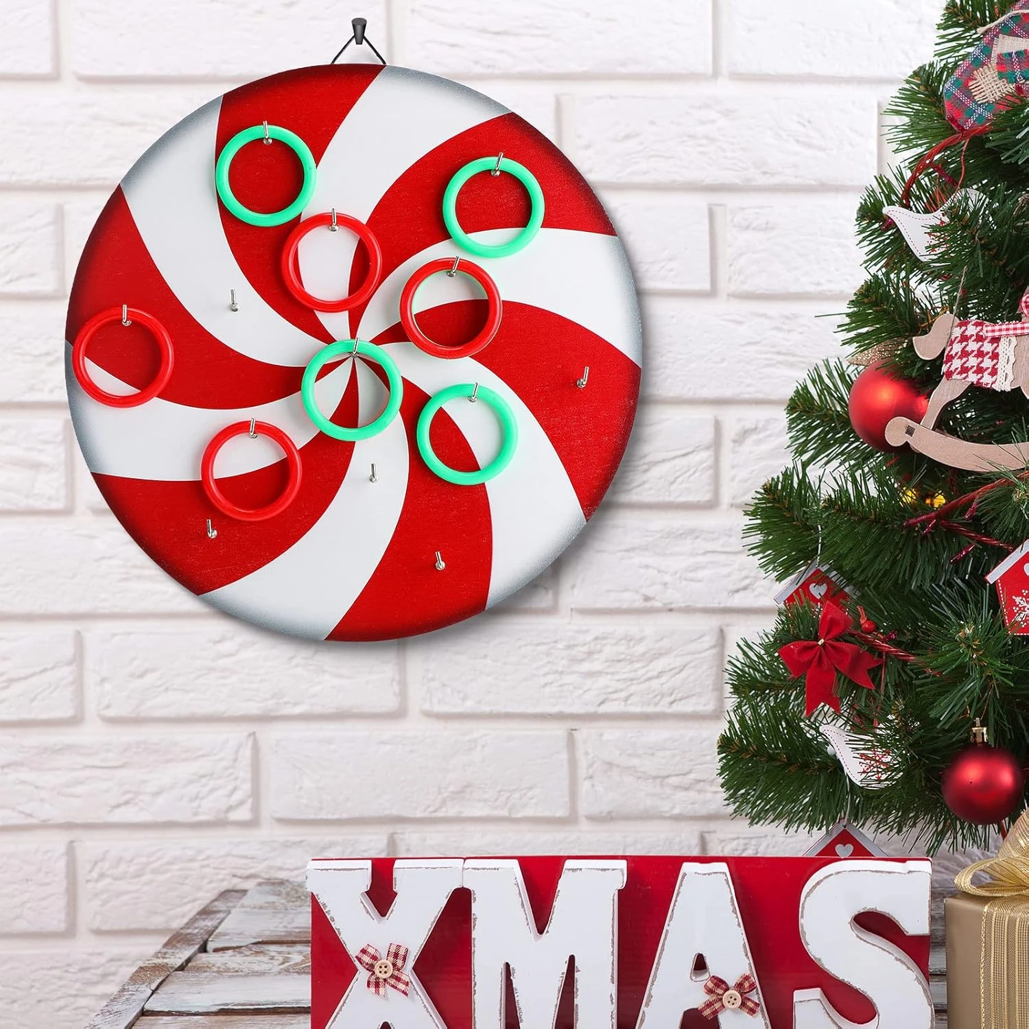 Christmas Ring Toss Games For Kids And Adults, 12 Inches Wooden Candy Ring Toss Game Fun Target Board For Indoor Outdoor Family Classroom Office 7 Christmas Ring Toss Games For Kids And Adults, 12 Inches Wooden Candy Ring Toss Game Fun Target Board For Indoor Outdoor Family Classroom Office - Image 5