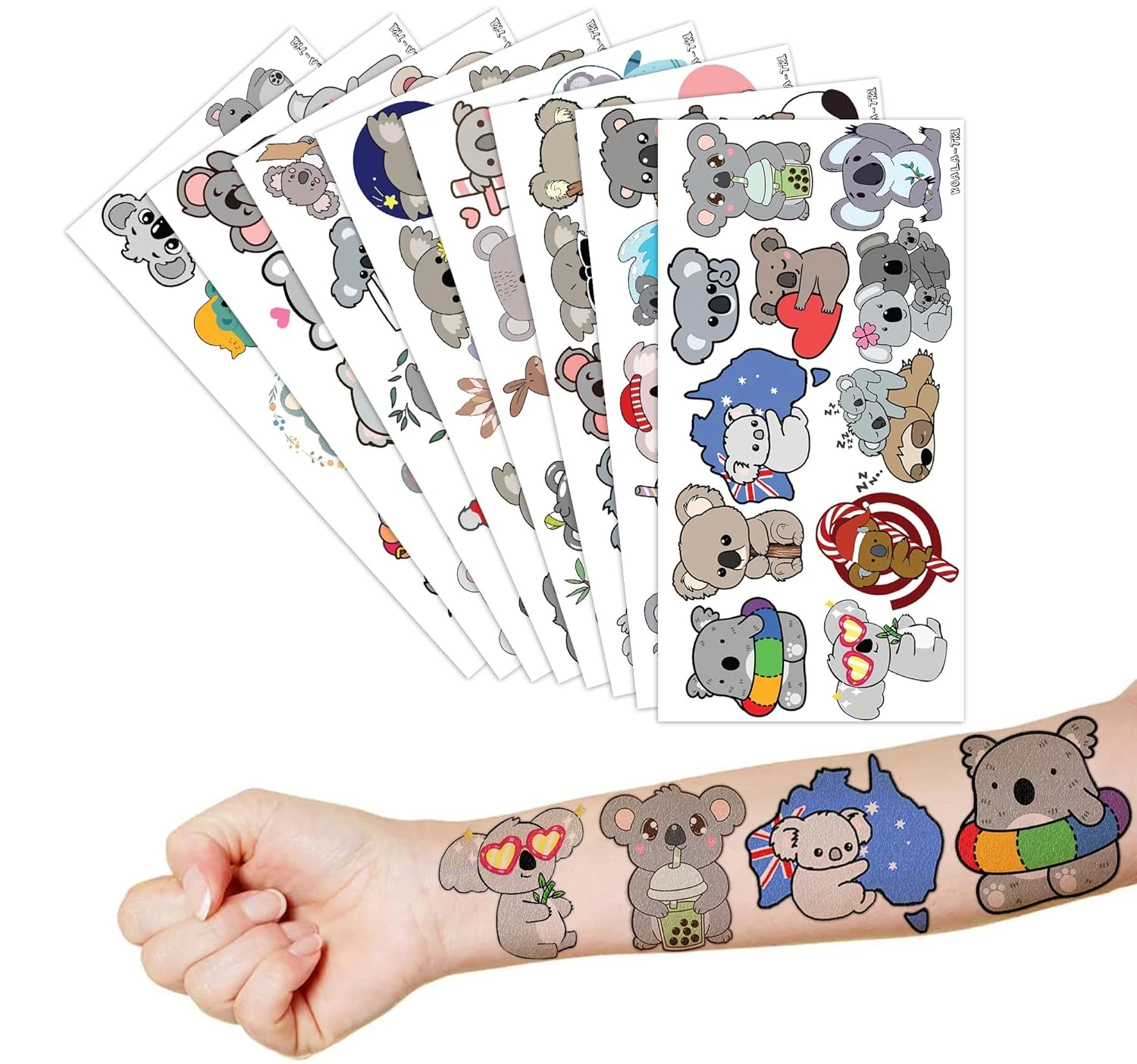 GENERIC Koala Temporary Tattoos Sticker - Ideal For Kids' Themed Birthday Party Supplies, Decorations, And Gifts - 8 Sheet 81PCS - Cute Favors For Boys Girls - Perfect For School Prizes, Christmas, Halloween 8 GENERIC Koala Temporary Tattoos Sticker - Ideal For Kids' Themed Birthday Party Supplies, Decorations, And Gifts - 8 Sheet 81PCS - Cute Favors For Boys Girls - Perfect For School Prizes, Christmas, Halloween - Image 6