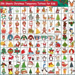 CHARLENT Christmas Temporary Tattoos For Kids - 296 PCS Christmas Individual Tattoos For Kids Christmas Xmas Party Favors, Stocking Stuffer, Christmas Eve Gift -Xmas Mart Sales 81hY0pF XkL. SL1300